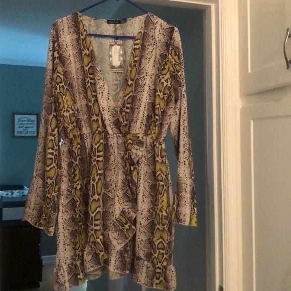 Ruffle Wrap Snake Dress - Picture 1 of 4